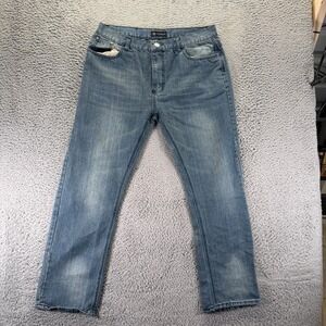 Swiss Cross Jeans Men's 36x31 Blue Cotton Denim Straight Travel Workwear Faded